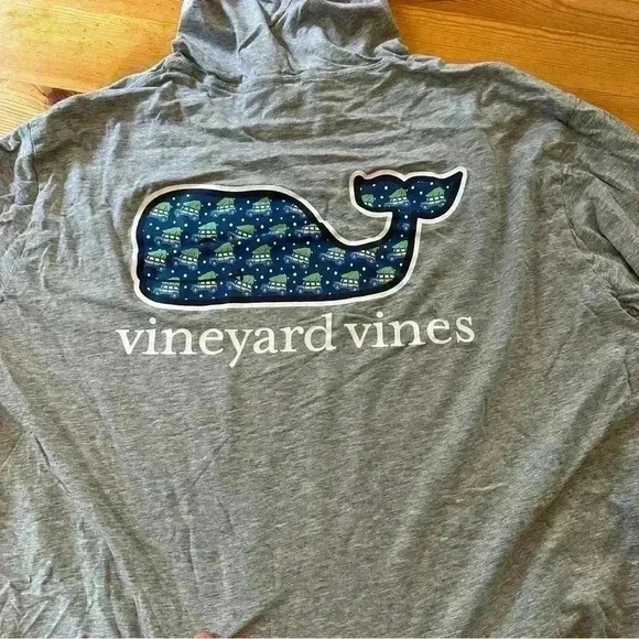 Vineyard vines hooded long sleeve Christmas tree Men L - Picture 3 of 6